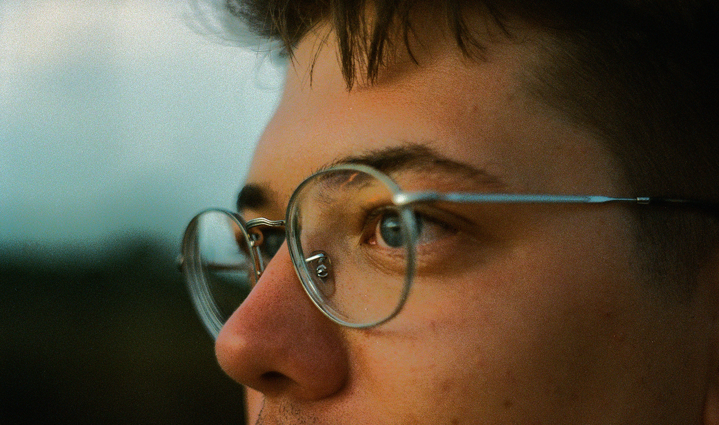 eyes looking on sunset